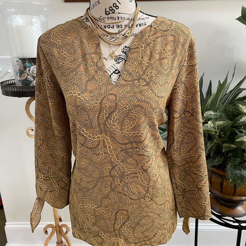 Michael Michael Kors, medium top basics in Dark Camel MK signature chain design